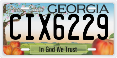 GA license plate CIX6229