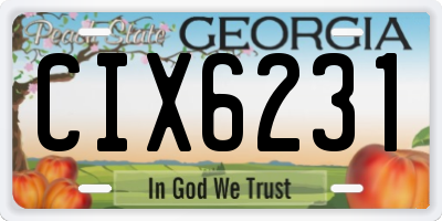 GA license plate CIX6231
