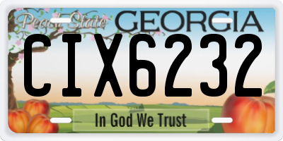 GA license plate CIX6232