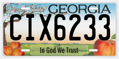 GA license plate CIX6233
