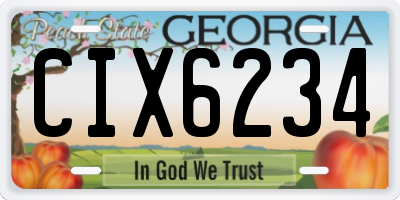 GA license plate CIX6234