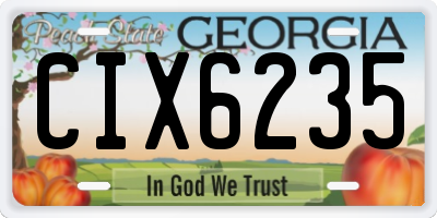 GA license plate CIX6235