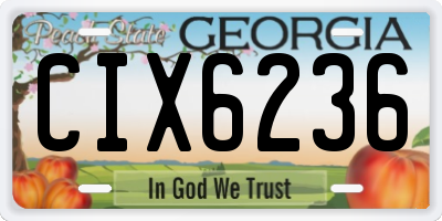 GA license plate CIX6236