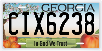 GA license plate CIX6238