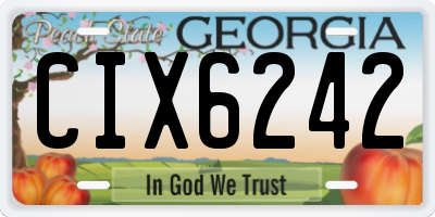 GA license plate CIX6242