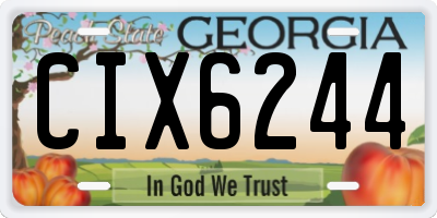 GA license plate CIX6244