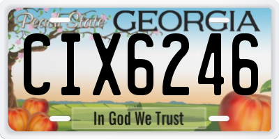 GA license plate CIX6246