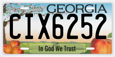GA license plate CIX6252