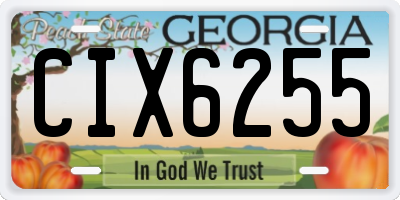 GA license plate CIX6255