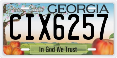 GA license plate CIX6257