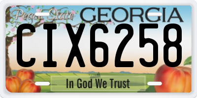 GA license plate CIX6258