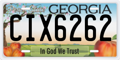 GA license plate CIX6262