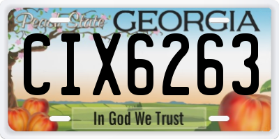 GA license plate CIX6263