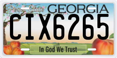 GA license plate CIX6265