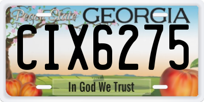 GA license plate CIX6275