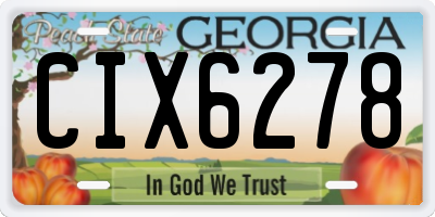 GA license plate CIX6278