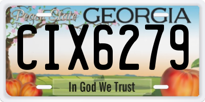 GA license plate CIX6279