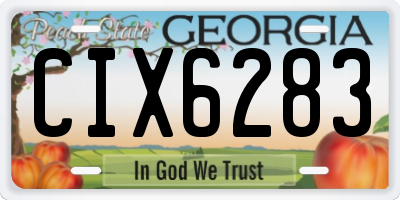 GA license plate CIX6283