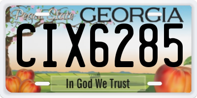 GA license plate CIX6285
