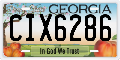 GA license plate CIX6286