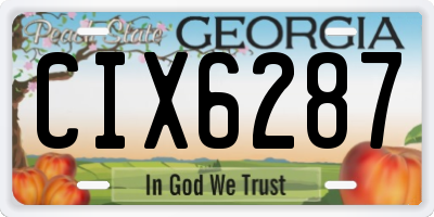 GA license plate CIX6287