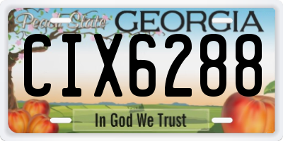 GA license plate CIX6288
