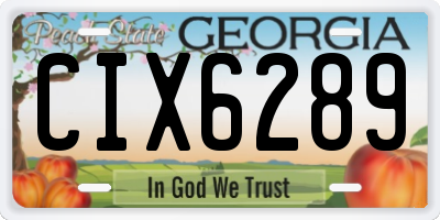 GA license plate CIX6289