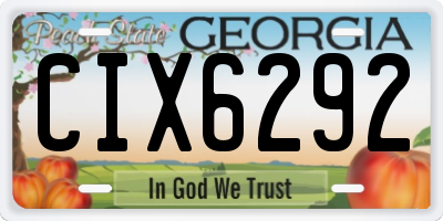 GA license plate CIX6292