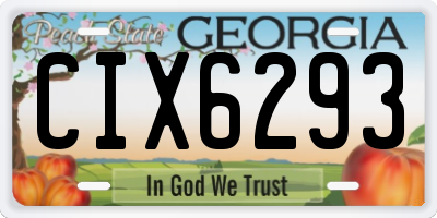 GA license plate CIX6293
