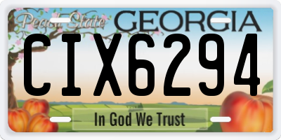 GA license plate CIX6294