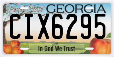 GA license plate CIX6295