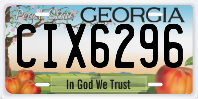 GA license plate CIX6296