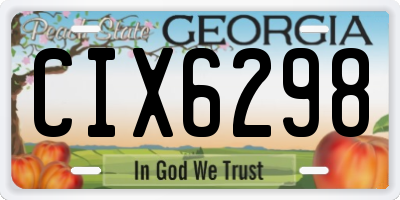 GA license plate CIX6298