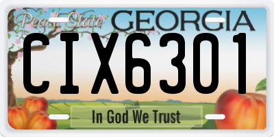 GA license plate CIX6301