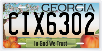 GA license plate CIX6302