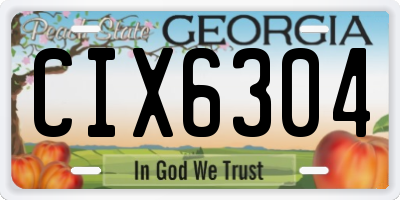 GA license plate CIX6304