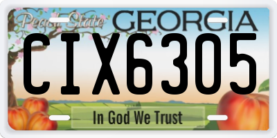 GA license plate CIX6305