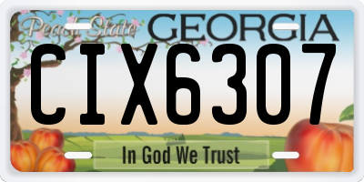 GA license plate CIX6307