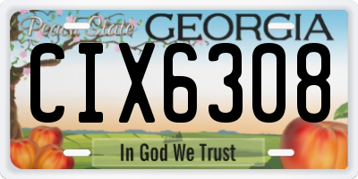 GA license plate CIX6308