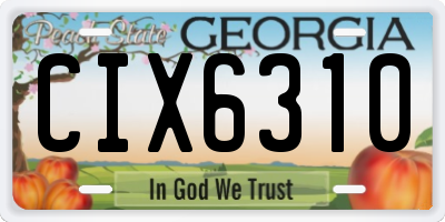 GA license plate CIX6310