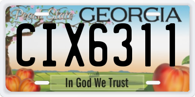 GA license plate CIX6311
