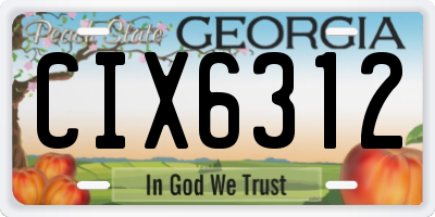 GA license plate CIX6312