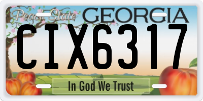 GA license plate CIX6317