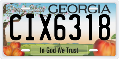GA license plate CIX6318