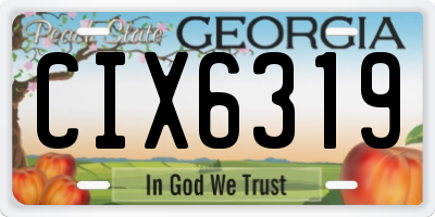 GA license plate CIX6319