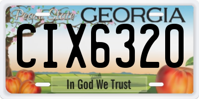 GA license plate CIX6320