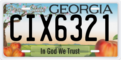 GA license plate CIX6321