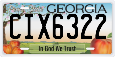 GA license plate CIX6322
