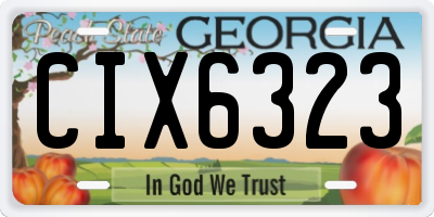 GA license plate CIX6323