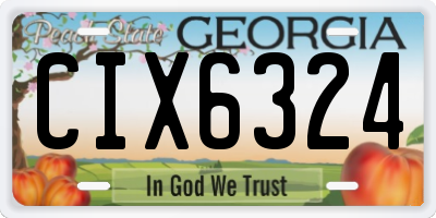 GA license plate CIX6324